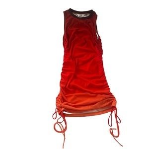 Bb Dakota by Steve Madden Smokeshow Dress in Orange size S/M Ruched Sides